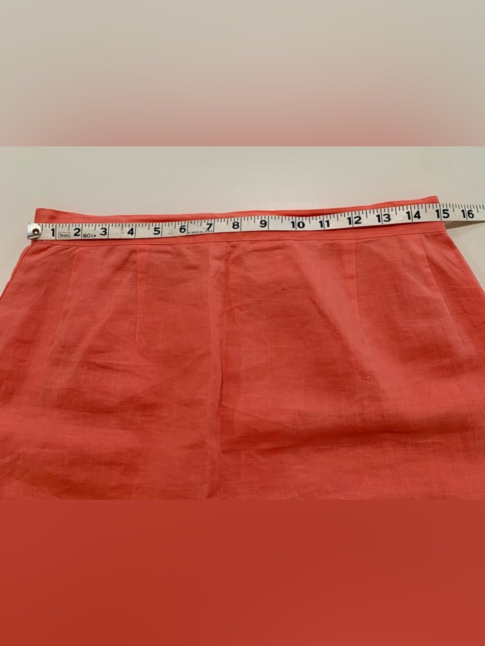 Coral Embroidered Leaf Lace Hem Midi Skirt, 100% linen - Picture 7 of 7